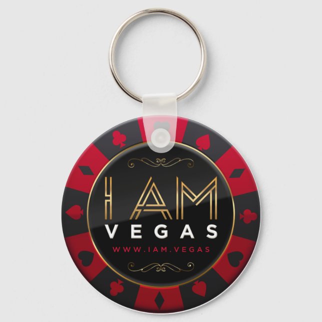 JAG ÄR VEGAS POKER CHIP NYCKELRING (Framsida)