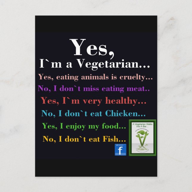 Jag är vegetarian vykort (Framsida)