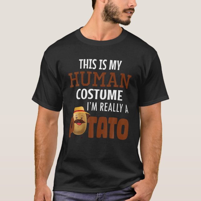 Jag är Verkligen A Potato Funny Potato Costume Veg T Shirt (Framsida)