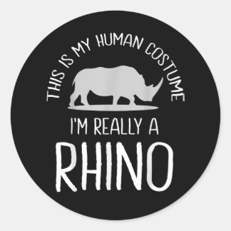 Jag är Verkligen A Rhino Horn Graphic Lover Runt Klistermärke