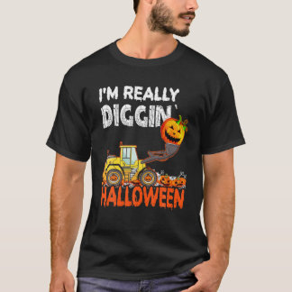 Jag är Verkligen Diggin'Halloween Funny Pumpkin Ex T Shirt