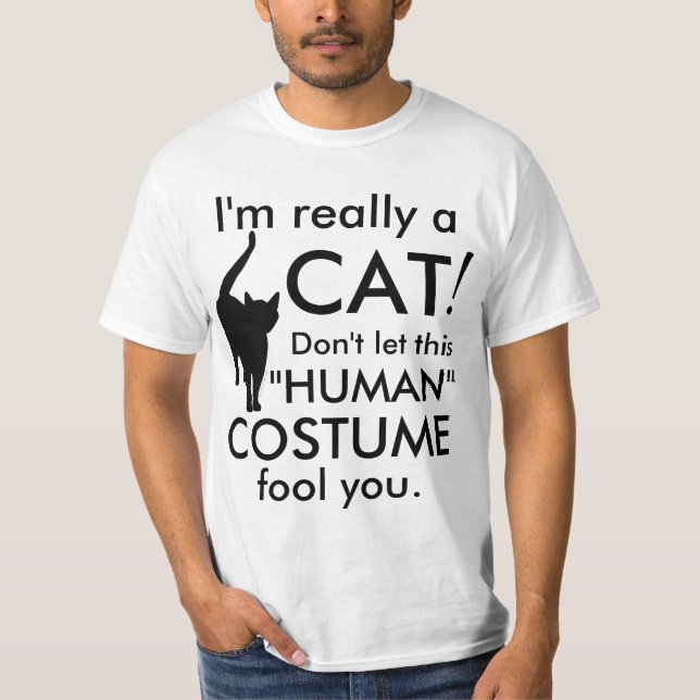 Jag är Verkligen en kattdräkt, Lustigt Cute Hallow Tee (Framsida)