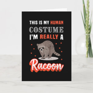 Jag är verkligen en Racoon Funny Halloween Gift Kort