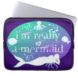 Jag är verkligen en sjöjungfru laptop sleeve