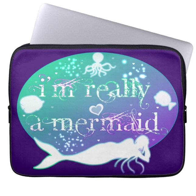 Jag är verkligen en sjöjungfru laptop sleeve (Framsidan)