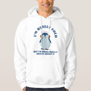 Jag är verkligen kall men modig inför det hoodie