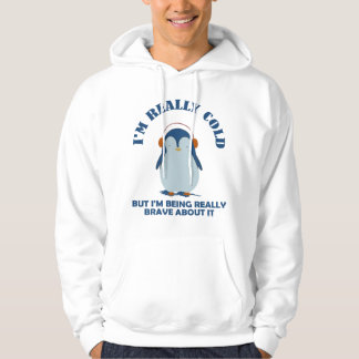 Jag är verkligen kall men modig inför det hoodie