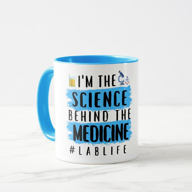Jag är vetenskapen bakom medicinen - #lablife mugg (Framsida vänster)