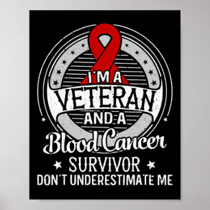 Jag är veteran och en medvetenhet om blodcancer poster