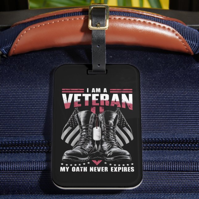 Jag är veteran och min ed går aldrig ut i veterand bagagebricka (Framsida Insitu 2)