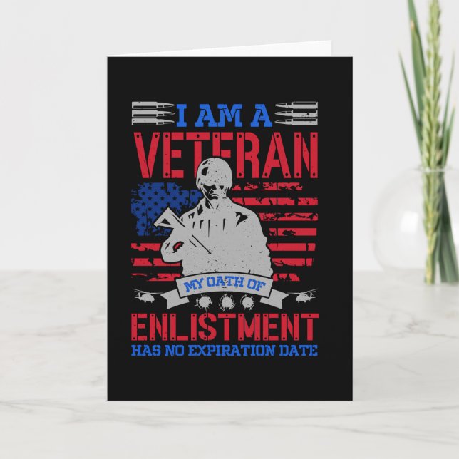 Jag är veteran - Perfekten USA Hero Gift Kort (Framsida)