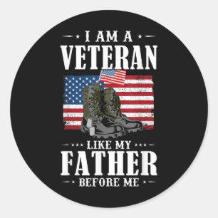 Jag är veteran som min Far innan jag blir amerikan Runt Klistermärke