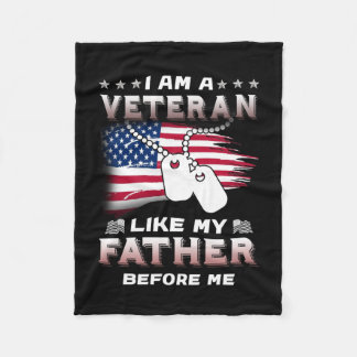 Jag är veteran som min Far innan veteran Fleecefilt