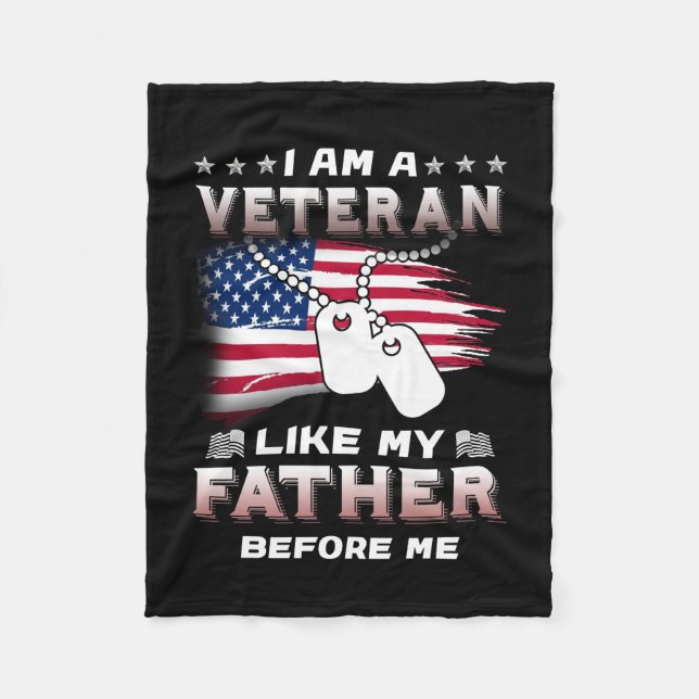Jag är veteran som min Far innan veteran Fleecefilt (Framsidan)