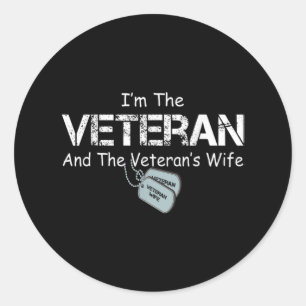 Jag är veteranen och veteranernas fru runt klistermärke