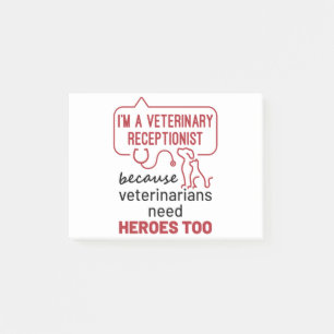 Jag är veterinär receptionist för Heroes Quote Post-it Block