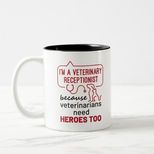 Jag är veterinär receptionist för Heroes Quote Två-Tonad Mugg (Vänster)
