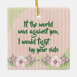 Jag är vid din sida uppmuntringsoffert julgransprydnad keramik