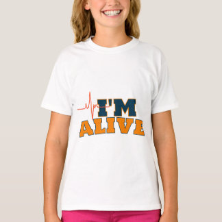 Jag är vid liv Roligt citat handväskan T Shirt