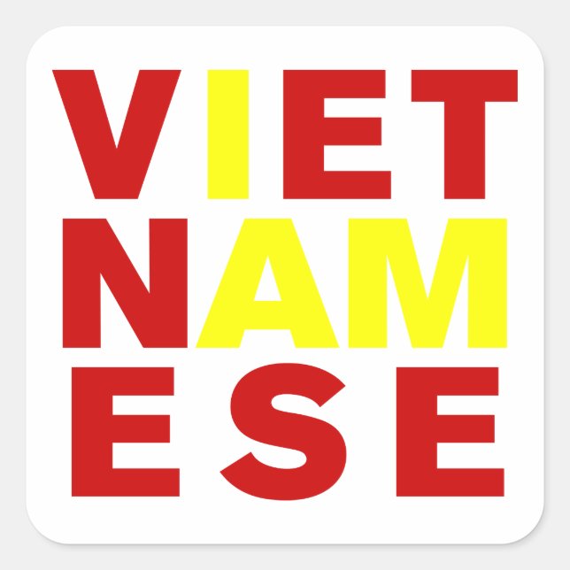 JAG ÄR VIETNAMESE FYRKANTIGT KLISTERMÄRKE (Framsida)
