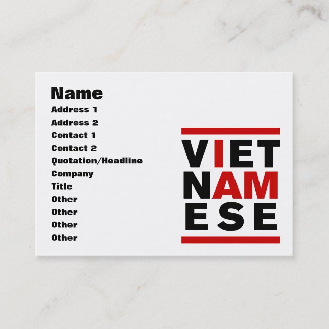 JAG ÄR VIETNAMESE VISITKORT (Framsida)