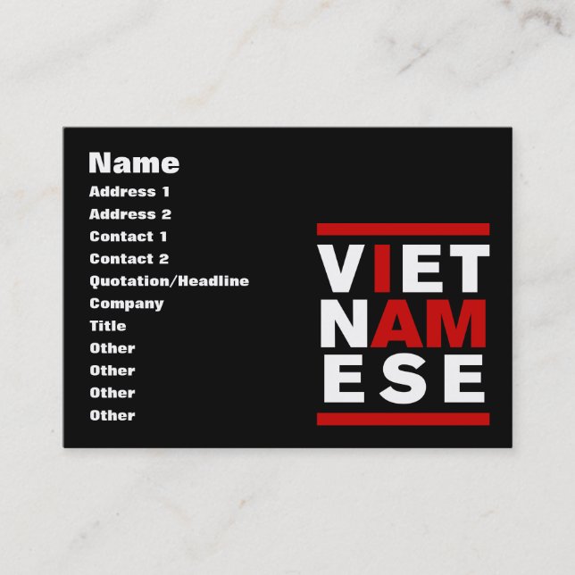 JAG ÄR VIETNAMESE VISITKORT (Framsida)