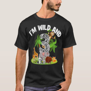 Jag är Vild och 3 år gammal tredje födelsedag Part T Shirt