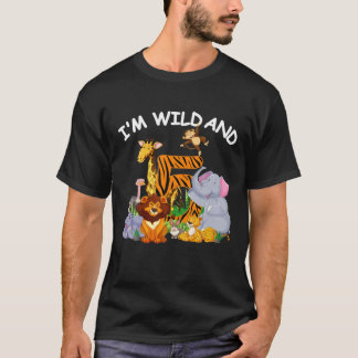 Jag är Vild och 5 års gammalt zoomtema 5:e födelse T Shirt