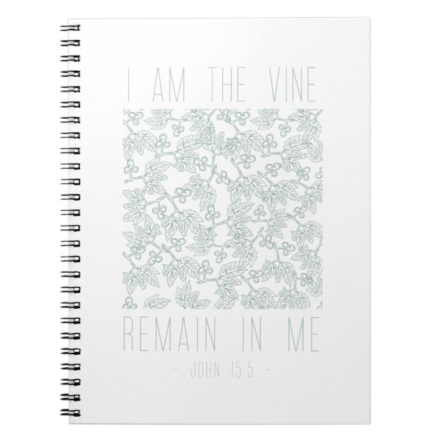 Jag är Vine Hand Illustrated Bible Verse Anteckningsbok (Framsidan)