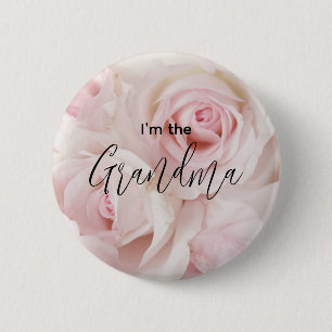 Jag är Vintage Rosa ros Elegant Bouquet Knapp