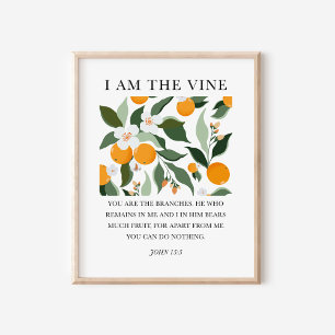 Jag är vinträdet Johannes 15:5 Kristet bibelkonst Poster