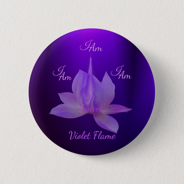 Jag Är Violett Flamma Med Lotus Knapp (Framsida)