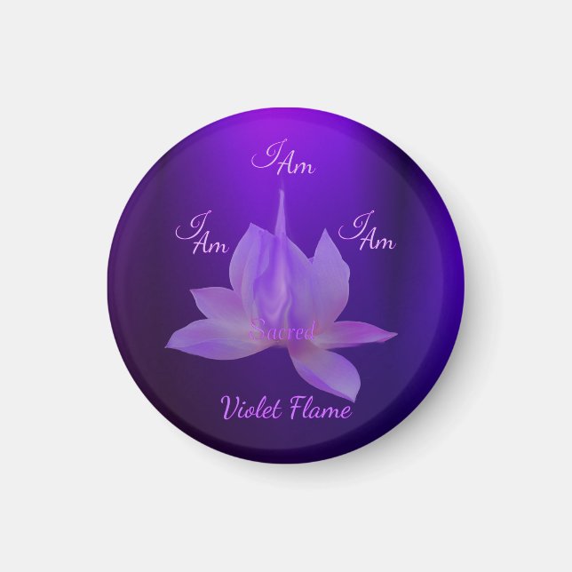 Jag Är Violett Flamma Med Lotus Magnet (Framsidan)