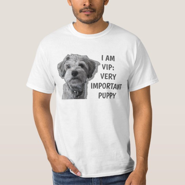Jag är VIP: Mycket viktig marionett, söt hund T-Sh T Shirt (Framsida)