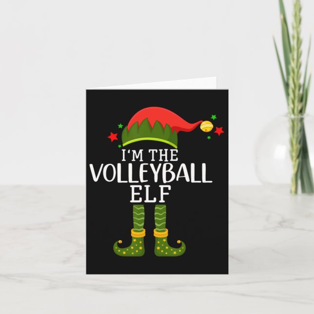 Jag är Volleyball Elf Funny Matching jul Co. Kort (Framsida)
