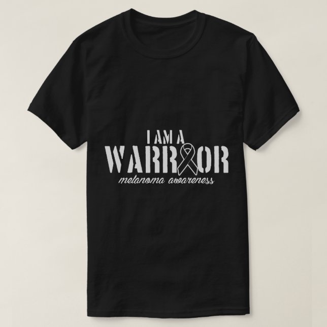 Jag är Warrior Melanoma Awareness Skin Cancer T Shirt (Design framsida)
