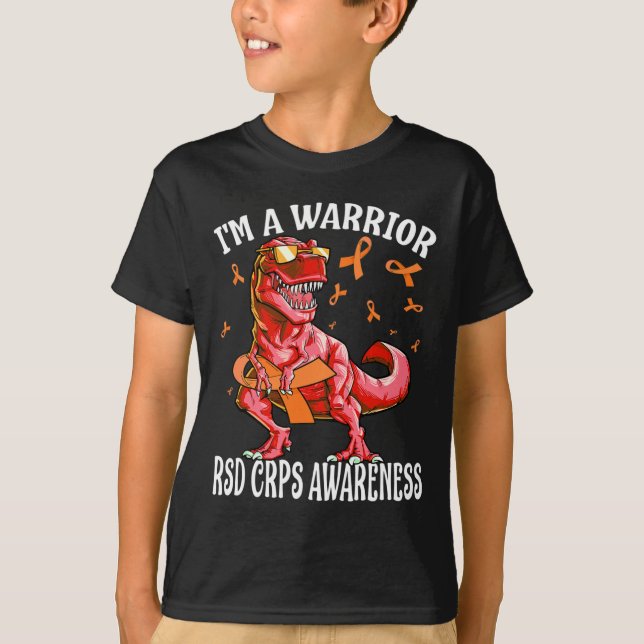 Jag är Warrior RSD Crps Awareness Dinosaur T Shirt (Framsida)