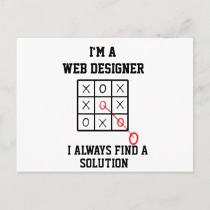 Jag är webbdesigner Jag hittar alltid en lösning Vykort