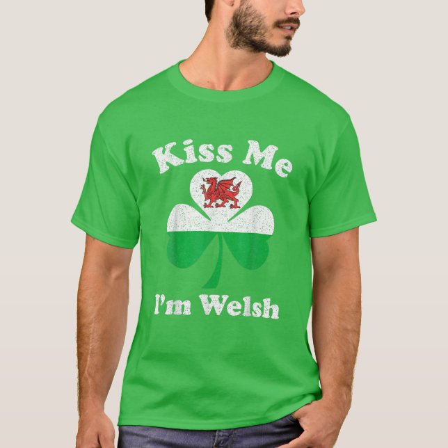 Jag är Welsh Funny St patrick's day T Shirt (Framsida)
