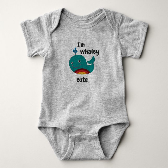 Jag är Whaley Cute - Grått T Shirt (Framsida)