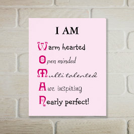 Jag är WOMAN-inspirerande text Poster