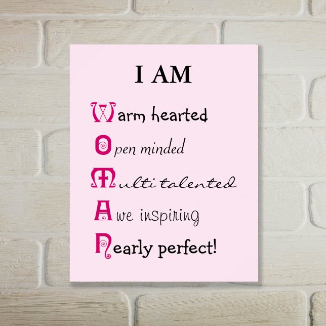 Jag är WOMAN-inspirerande text Poster (Skapare uppladdad)