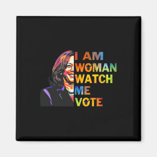 Jag är Woman Watch Me Kamala Harris Waltz 24 Fru P Magnet