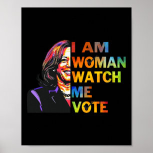 Jag är Woman Watch Me Kamala Harris Waltz 24 Fru P Poster