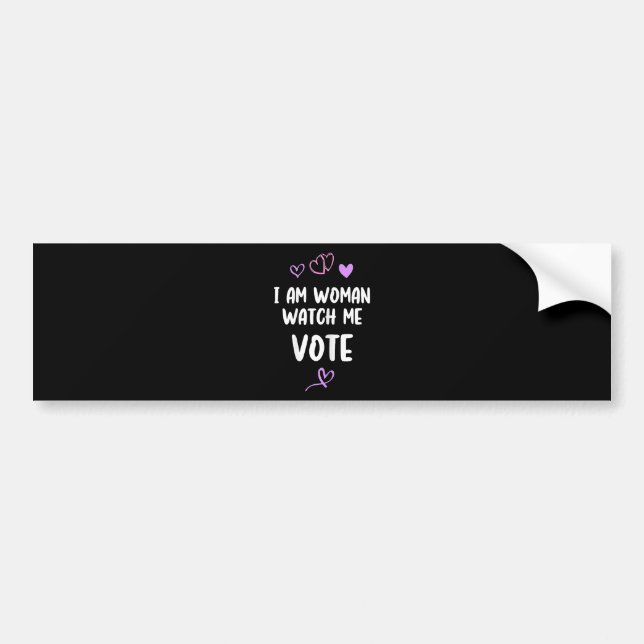 Jag är Woman Watch Me Vote Bildekal (Framsidan)