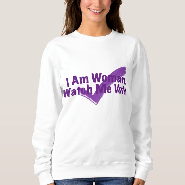 Jag är Woman Watch Me Vote Lila T Shirt (Framsida)