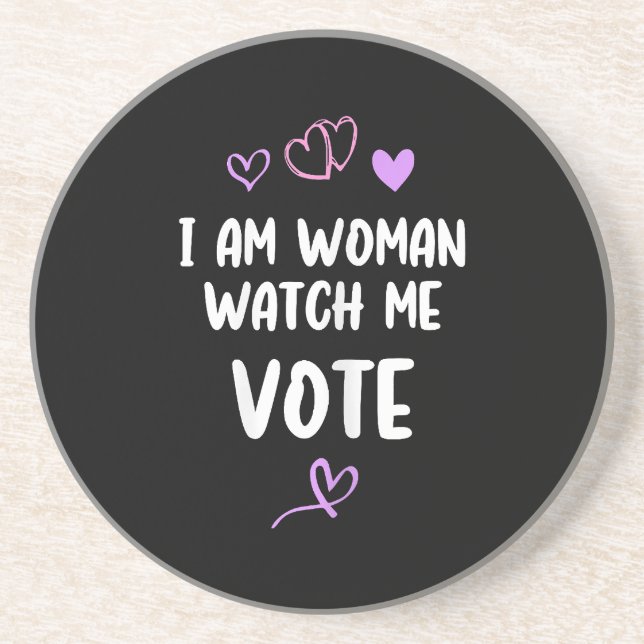 Jag är Woman Watch Me Vote Underlägg (Framsidan)