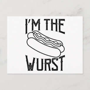 Jag är Wurst Hett Hund Eating Tävling Hett Hund äl Vykort