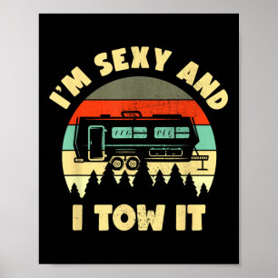 Jag är Y och jag bogserar den, husvagn Camping hus Poster