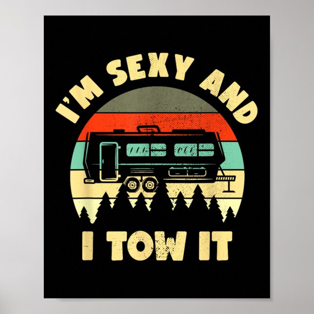 Jag är Y och jag bogserar den, husvagn Camping hus Poster (Framsidan)